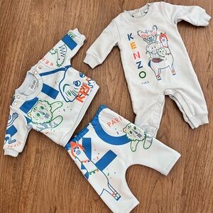 Kenzo Kids Multicolor Animal Print One-Piece Bodysuit and Set